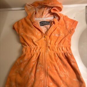 Eddie Bauer Kids Orange Hooded Dress